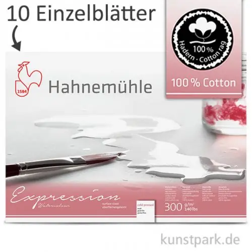 Saisonangebot Hahnemühle EXPRESSION Aquarellpapier, 10 Einzelblatt, 300g - matt