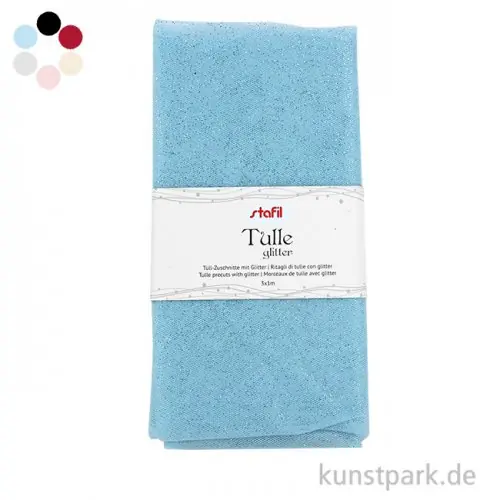 Tüll Stoff Zuschnitt Glitzer - 3 x 1 m Ausverkauf