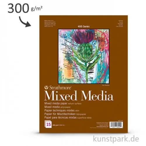 Sonderangebot Strathmore Artist Paper 400 - Mixed Media Papier, 15 Blatt, 300g