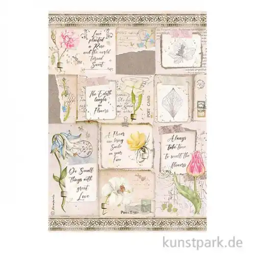 Stamperia Reispapier - Romantic Garden House Letters, DIN A4 Sofort Bestellen
