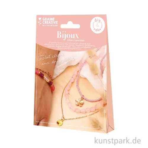 Schmuck Bastelset - Quartz, Rosa, Gold Handgefertigt