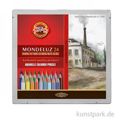 Mengenrabatt Koh-I-Noor MONDELUZ Aquarellstifte Landschaft, 24 Stifte im Metalletui