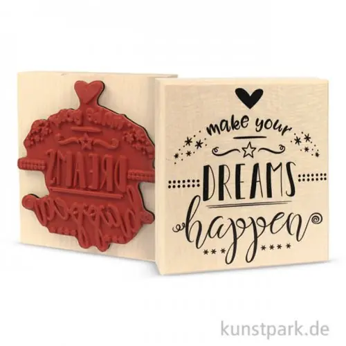 Butterer Stempel - Make your Dreams Happen, 8x9 cm Preis Gesenkt