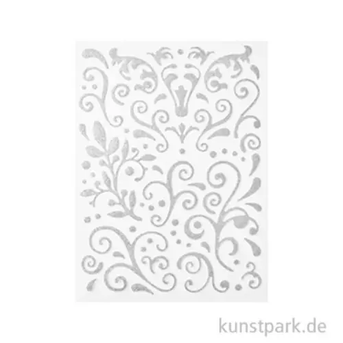Sonderaktion Glitzer Sticker - Arabesken Aufkleber, Silber, 67 Stück