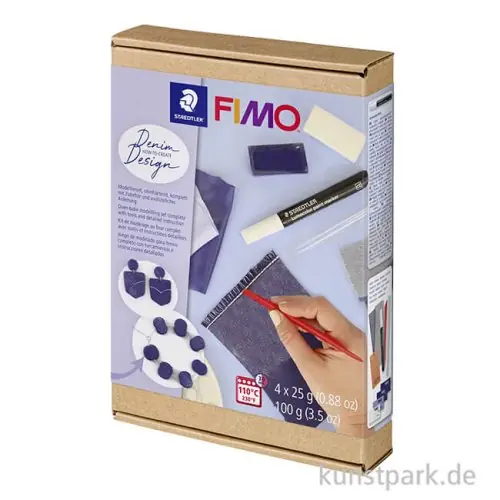 Solange Der Vorrat Reicht FIMO Modellierset mit 4 x 25 g + Zubehör - Denim Design