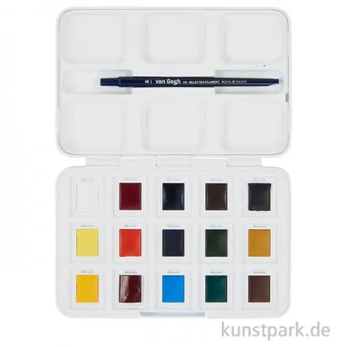 Talens VAN GOGH Aquarell Pocket Box mit 12+3 halben Näpfen Preiswert