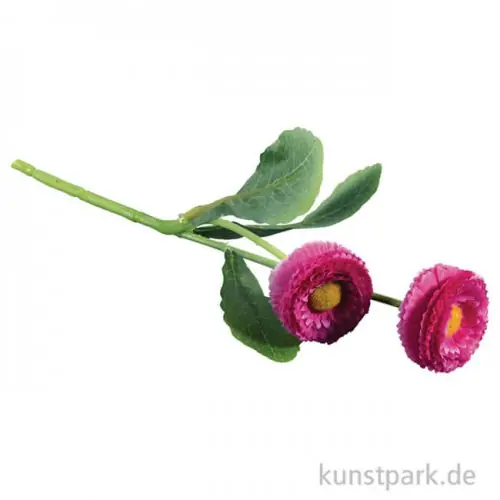 Kunstblume Gänseblümchen - Pink mit 2 Blüten, Länge 23 cm Kostenloser Rückversand
