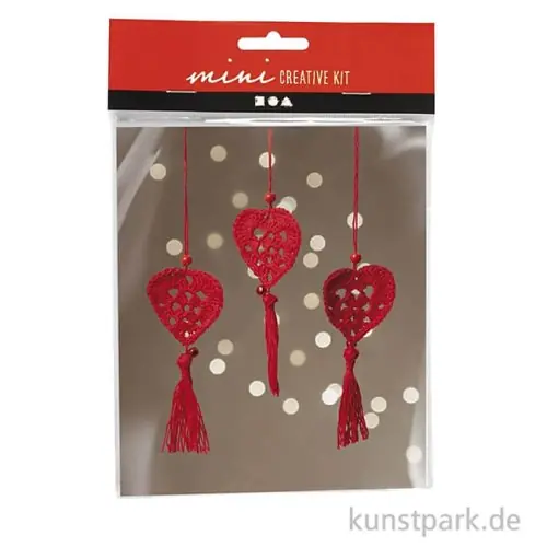 Preiswert Mini Bastelset Häkeln, Herzen