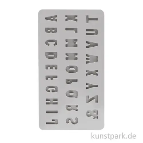 Silikon Gießform - Mini ABC, 27 Buchstaben, 14,5 x 26 x 1 cm Top-Preis