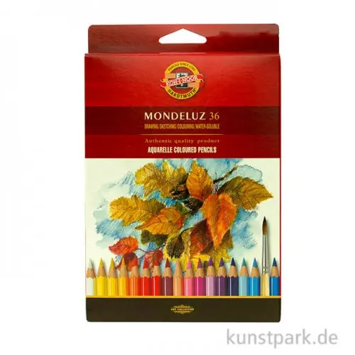 Garantierte Lieferung Koh-I-Noor MONDELUZ Aquarellstifte, 36 Stifte imKarton