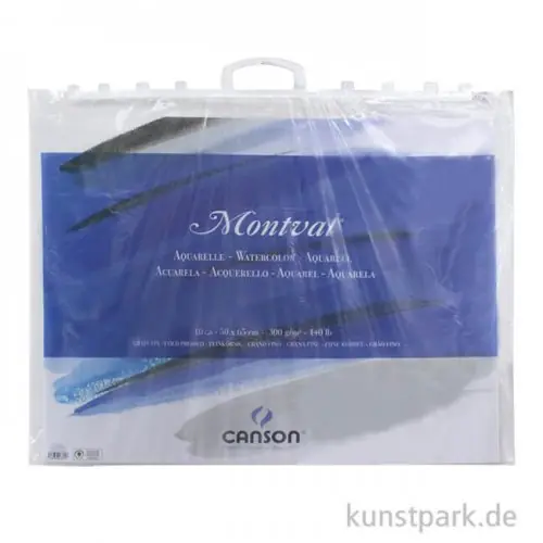 Markenware Canson MONTVAL Aquarell Tasche, 10 Blatt, 300g fein, 50 x 65 cm