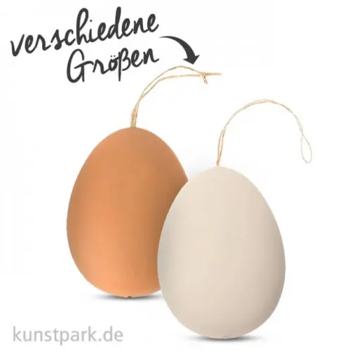 Osterei aus Kunststoff, flach unbemalt, 1 Stück Abverkauf