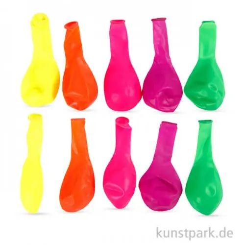 Sichere Zahlung Luftballons rund - Neonfarben, Größe 23 cm, 10 Stück sortiert