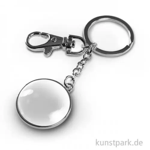Cabochon Schlüsselanhänger Rund - dm 32mm - Silber Aktuell