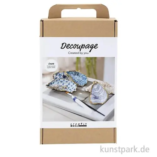 Versand Am Gleichen Tag Bastelset Decoupage, Austernschalen, Blau Weiß Gold