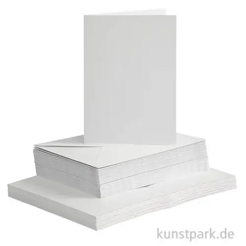 Karten und Kuverts - Weiß, 10,5 x 15 cm, 50 Sets Original