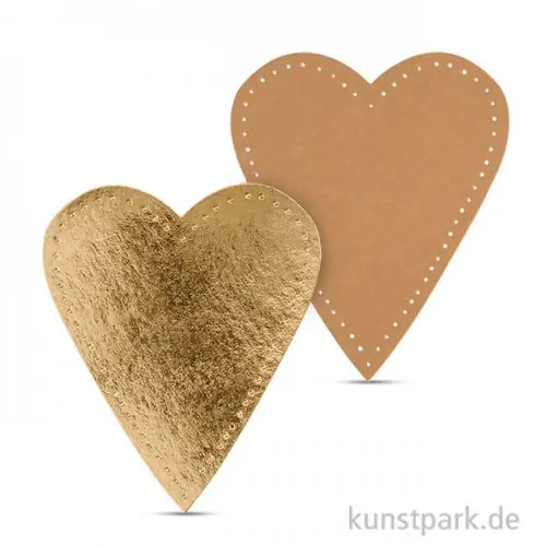 Online Kaufen Herz aus Lederpapier, 10 cm, 4 Stück