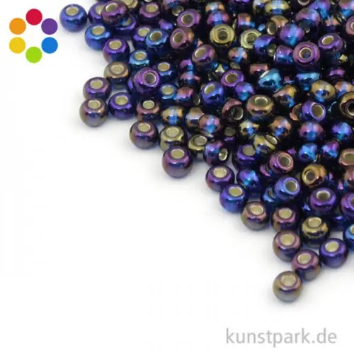 Ausverkauf Rocailles mit Silbereinzug & Rainbow - 4 mm - 17 g