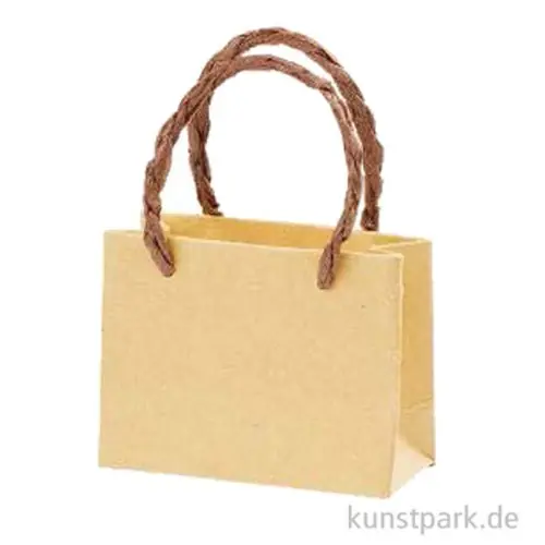 Bestseller Mini Papiertasche, Natur, 4 x 1,5 x 3 cm, 2 Stk.