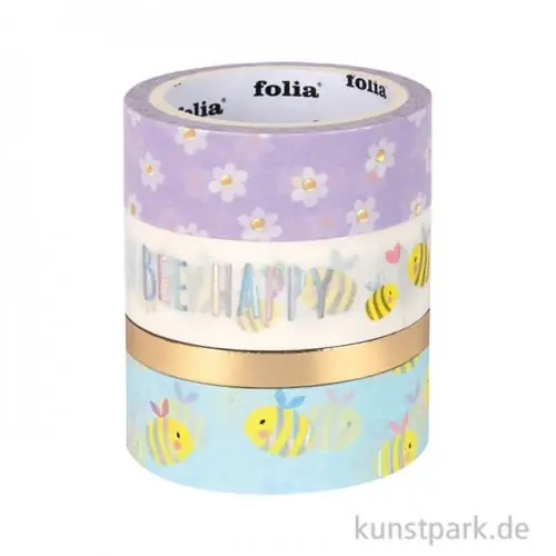Washi-Tape Hotfoil - Gold Bees, 4er Set, je 10m Markenware