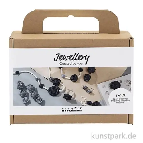 Neu Im Sortiment Mini Bastelset Schmuck, Rosen, Schwarz, Weiß