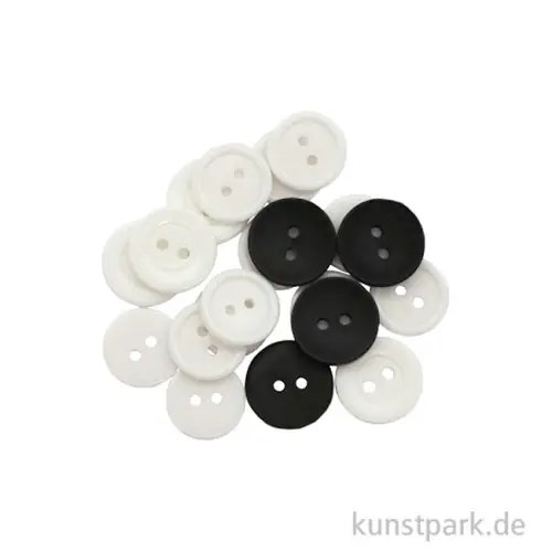 Schnäppchen Knopfsortiment, Schwarz Weiß, 20 Stück