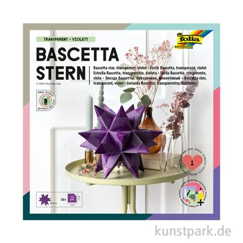 Top-Qualität Bascetta-Stern Bastelset, 115g, 15x15 cm - violett