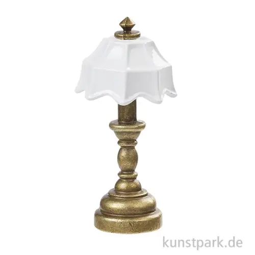 Miniatur Tischlampe, Messing Weiß, 2 x 4,3 cm Sofort Bestellen