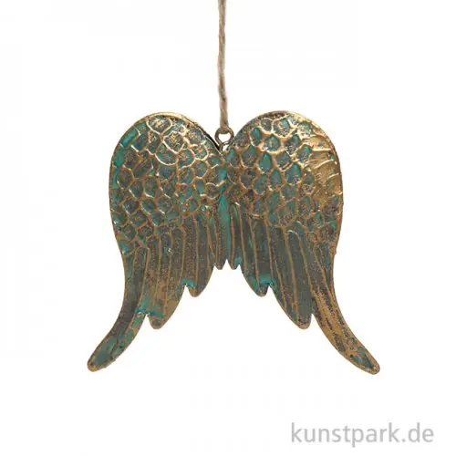 Beliebt Metallhänger Engelsflügel, Antik Gold, 8 x 0,7 cm