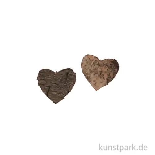 Birkenrinde Herzen, 12 Stück, 4 cm Limited Edition