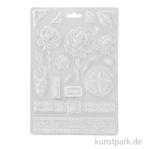 Top-Qualität Stamperia Soft Mould (Gießform) - Vagabond Fantasy World Mech Rose, A4