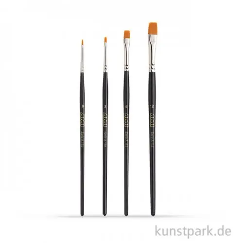 Öl- und Acrylmalpinselset A145, 4 Flachpinsel Preisreduziert