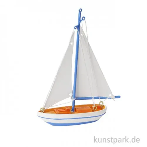 Angebot Mini Segelboot - Blau, 7x11 cm