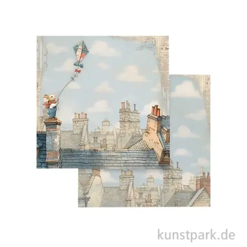 Neu Im Sortiment Stamperia Scrappapier - Family Kite, 30,5 x 30,5 cm