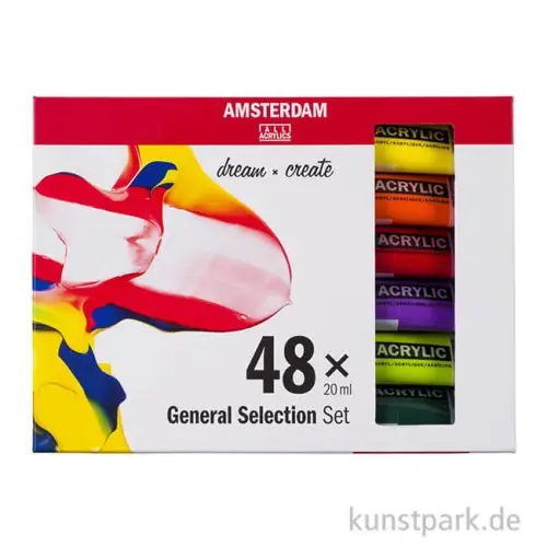 Talens AMSTERDAM Acrylfarben Set mit 48 x 20 ml Top-Qualität