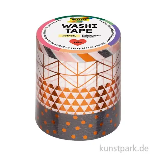 Washi-Tape Hotfoil - KUPFER, 4er Set, je 5 m Premium