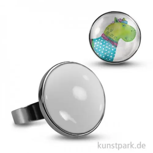 Cabochon Fingerring Rund - dm 27mm - Silber Hochwertig