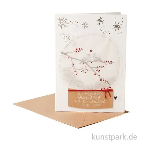 Garantierte Lieferung Good old friends - Schneekugelkarte, Ast, Vögel