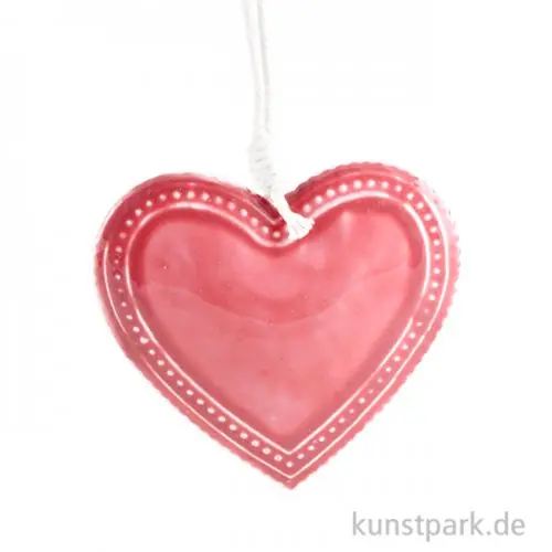 Neuheit Metallanhänger rosa Herz mit Deco-Rand
