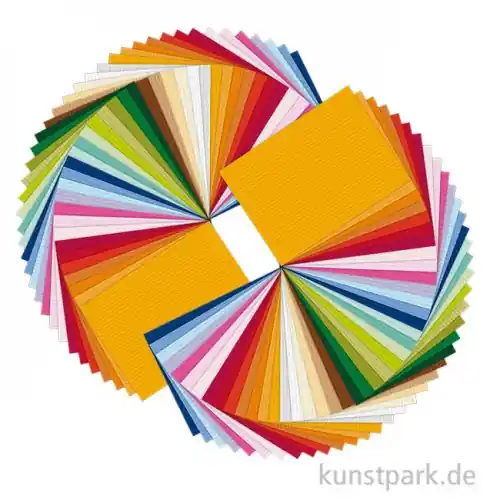 Briefkarten Block - 84 Blatt Strukturkarton, DIN A6, 28 Farben, 220g Wochenendangebot