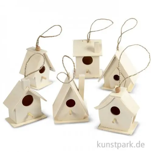 Kostenfreie Lieferung Vogelhaus aus Holz, 7 cm, 6 Stück sortiert