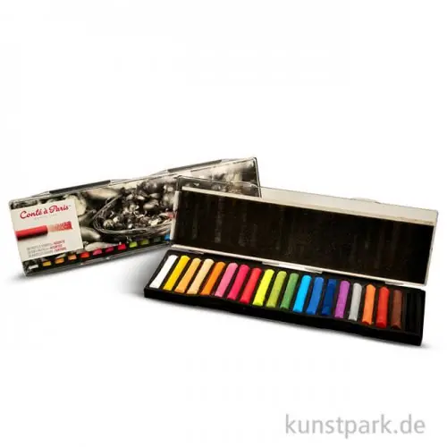 Conte weiche Pastelle - 20er Sortiment im Kunststoffkasten Premium