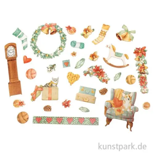 Stamperia Ephemera Aufkleber - All Around Christmas Schnäppchen