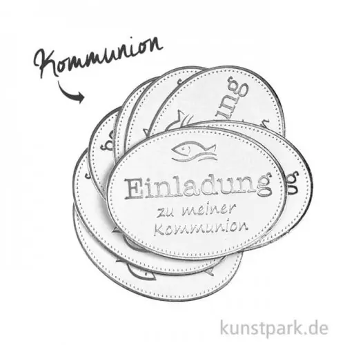 Topper aus Karton Silber - Kommunion Kostenloser Versand