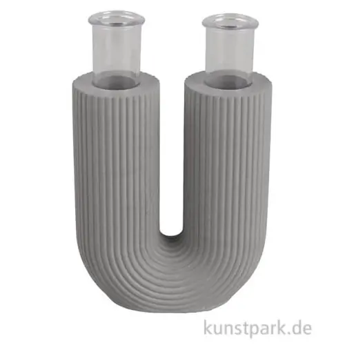 Silikon Gießform - Vase U-Form geriffelt, 8,5 x 3,8 x 10 cm Schneller Versand