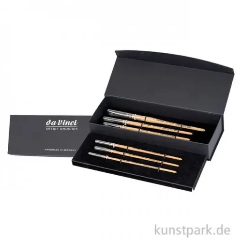 da Vinci - Serie 418 Petit Gris Pur 6 Aquarellpinsel, Geschenkbox Handgefertigt