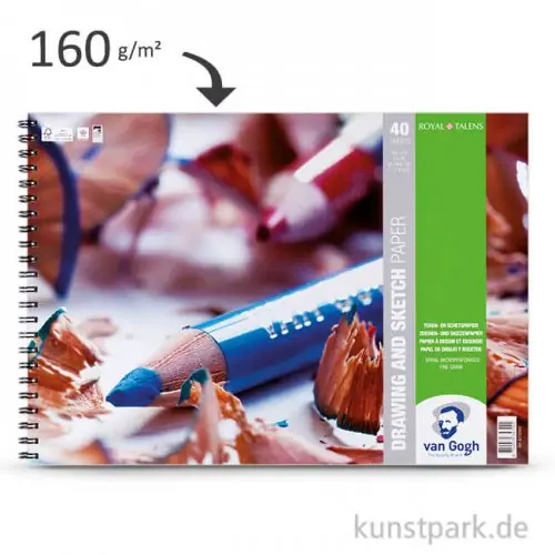 Talens VAN GOGH Zeichen- und Skizzenpapier, 40 Blatt, 160 g Mengenrabatt
