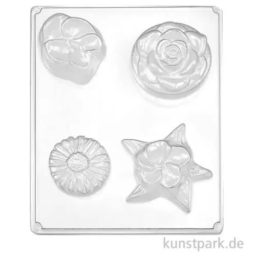 Top-Angebot Gießform - Blüten, 4 Motive, 21 x 30 cm