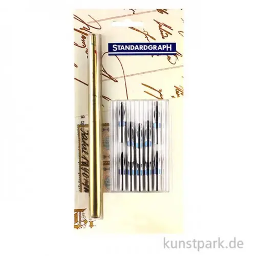 Weltweiter Versand Zierschriftenfeder-Profi-Set mit Federhalter & 10 Zierschriftenfedern