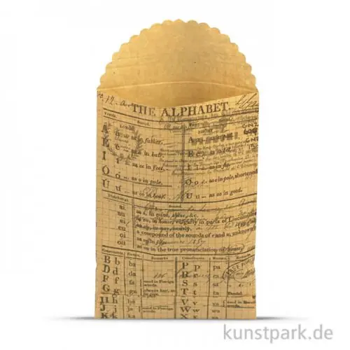 Vintage Tüten - Alphabet aus Kraftpapier, 8,8 x 13,4 cm, 6 Stück Markenware